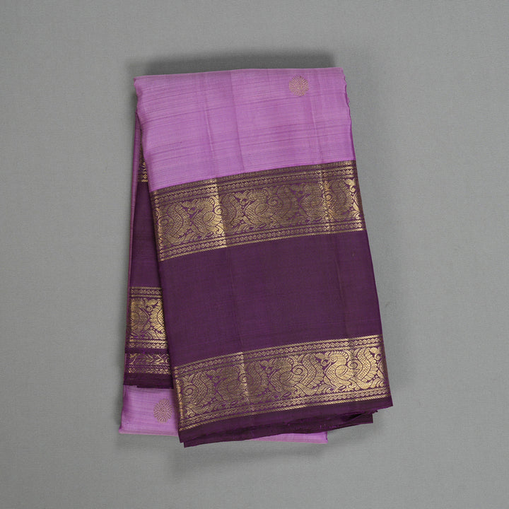 Hayagrivas Handloom Lavender Kanjivaram Silk Saree with Purple Border KBF401F1-1