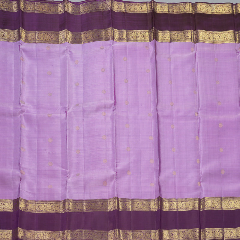 Hayagrivas Handloom Lavender Kanjivaram Silk Saree with Purple Border KBF401F1-1