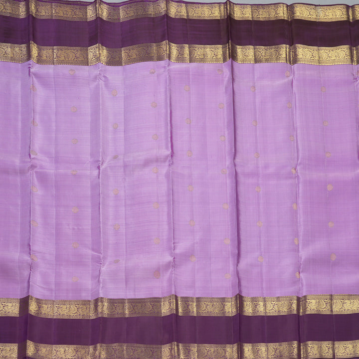 Hayagrivas Handloom Lavender Kanjivaram Silk Saree with Purple Border KBF401F1-1