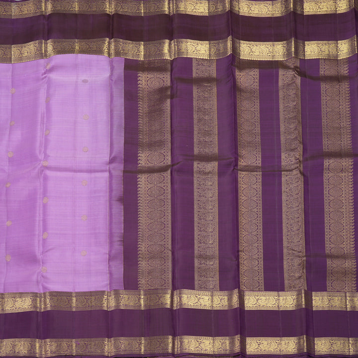 Hayagrivas Handloom Lavender Kanjivaram Silk Saree with Purple Border KBF401F1-1