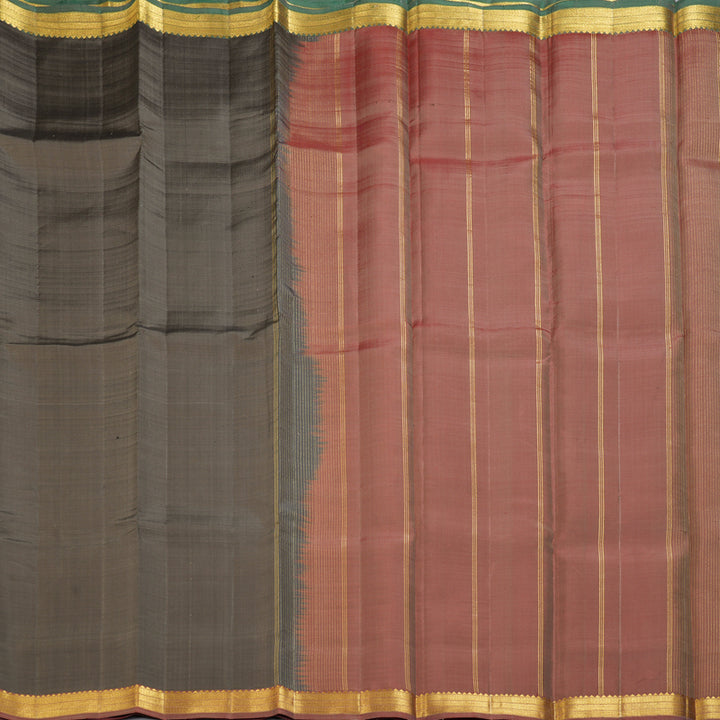 Hayagrivas Handloom Elephant Grey Kanjivaram Silk Saree KBF403F1-1