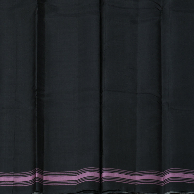 Hayagrivas Handloom Half-White Kanjivaram Silk Saree with Grey Border KBF403F1-3