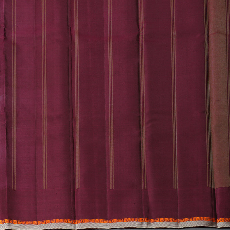 Hayagrivas Handloom Sage Green Kanjivaram Silk Saree with Ganga Jamuna Border KBF403F2-1