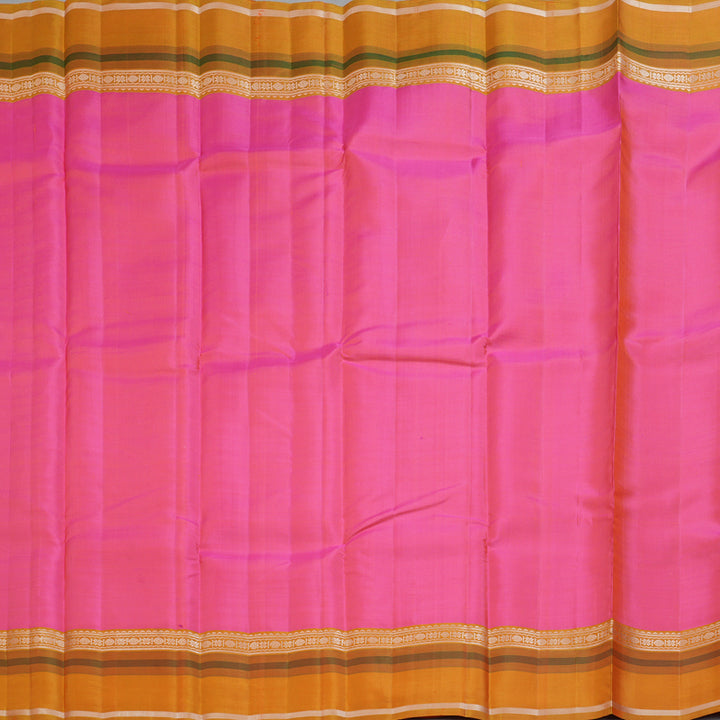 Hayagrivas Handloom Pink Kanjivaram Silk Saree with Orange Border KBF403F2-2