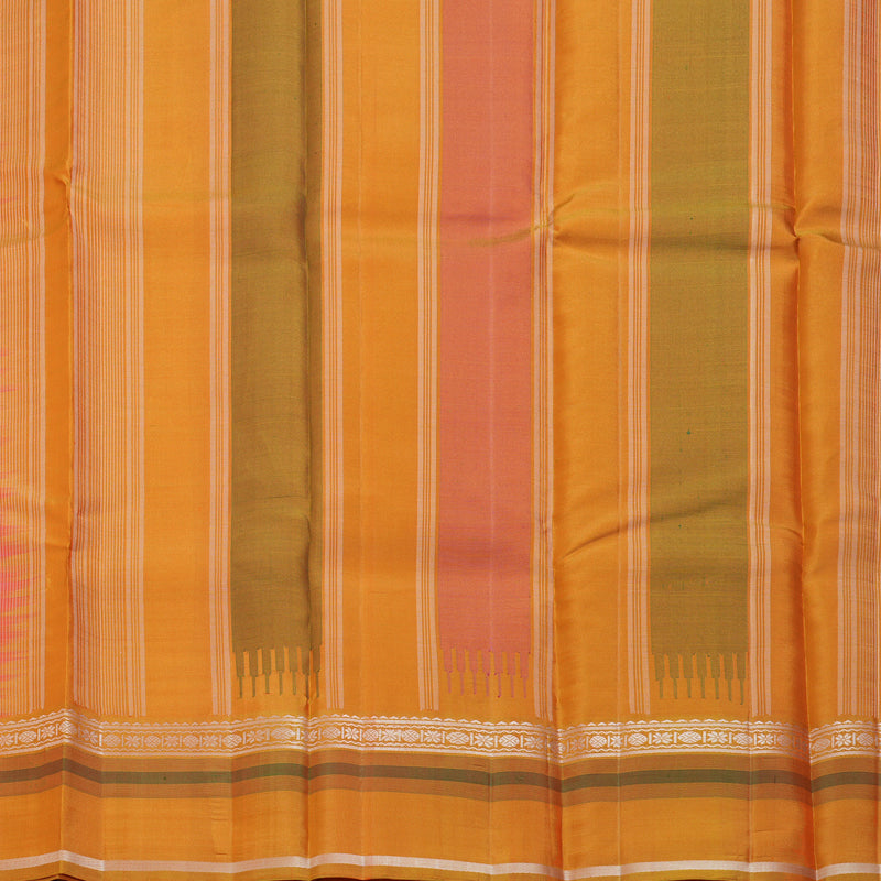 Hayagrivas Handloom Pink Kanjivaram Silk Saree with Orange Border KBF403F2-2