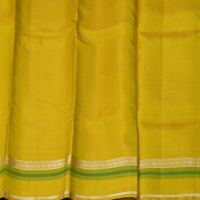 Hayagrivas Handloom Onion Pink Kanjivaram Silk Saree with Lemon Yellow Border KBF403F2-3