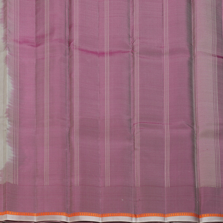 Hayagrivas Handloom Elephant Grey Kanjivaram Silk Saree with Ganga Jamuna Border KBF403F2-4