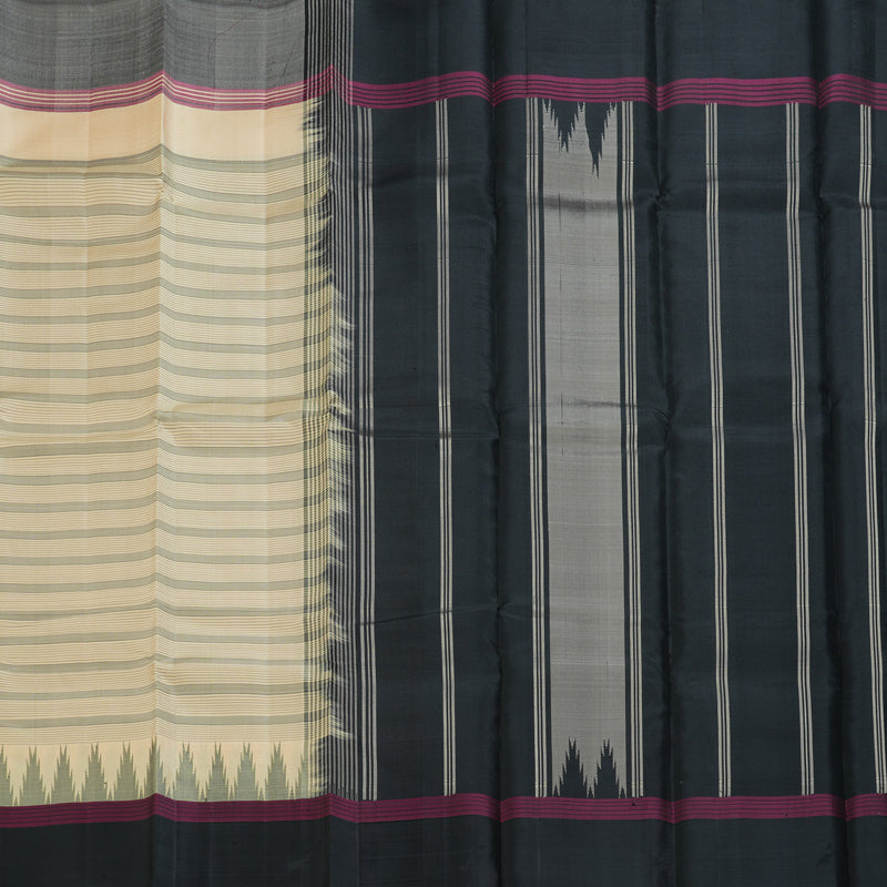 Hayagrivas Handloom Sandal Kanjivaram Silk Saree with Ganga Jamuna Border KBF403F3-1