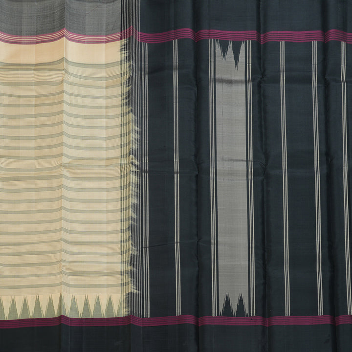 Hayagrivas Handloom Sandal Kanjivaram Silk Saree with Ganga Jamuna Border KBF403F3-1