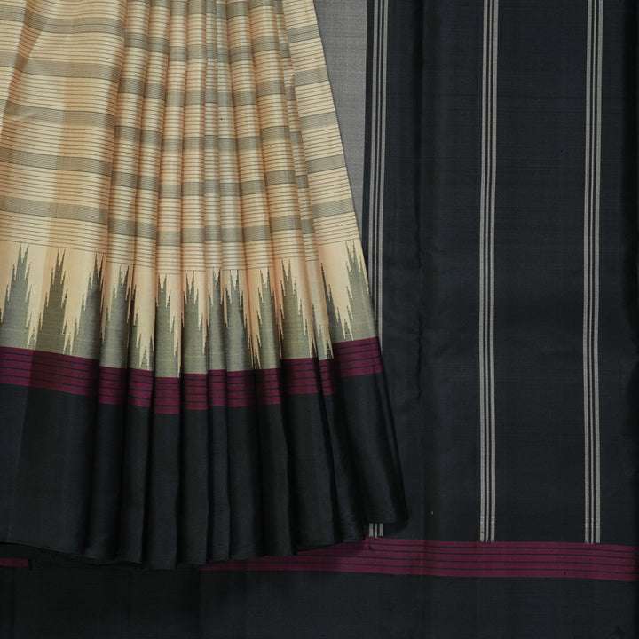 Hayagrivas Handloom Sandal Kanjivaram Silk Saree with Ganga Jamuna Border KBF403F3-1
