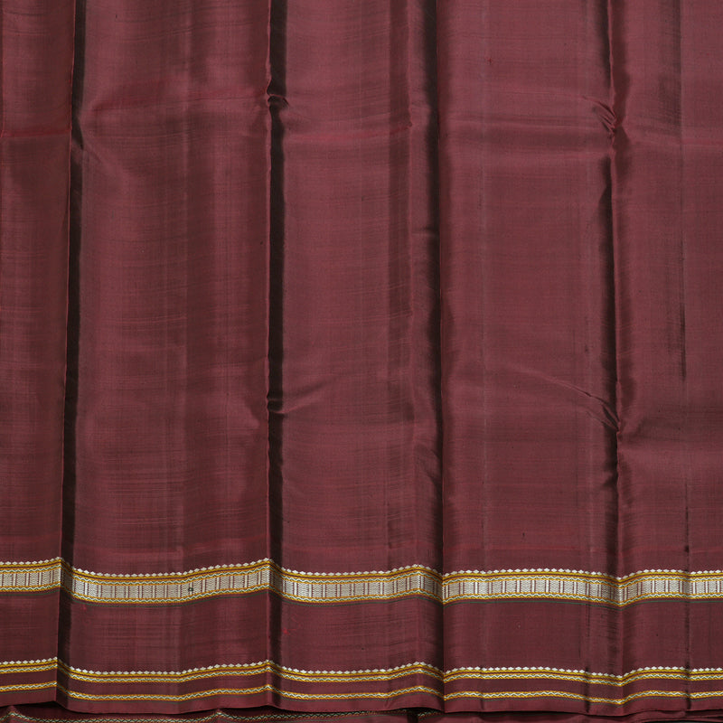 Hayagrivas Handloom Black Kanjivaram Silk Saree with Wine Maroon Border KBF403F4-1