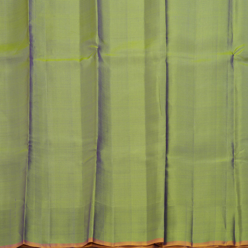 Hayagrivas Handloom Violet Kanjivaram Silk Saree with Golden Green Border KBF403F5-1