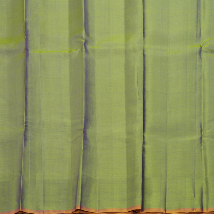 Hayagrivas Handloom Violet Kanjivaram Silk Saree with Golden Green Border KBF403F5-1