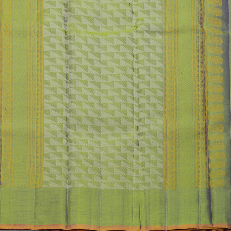Hayagrivas Handloom Violet Kanjivaram Silk Saree with Golden Green Border KBF403F5-1