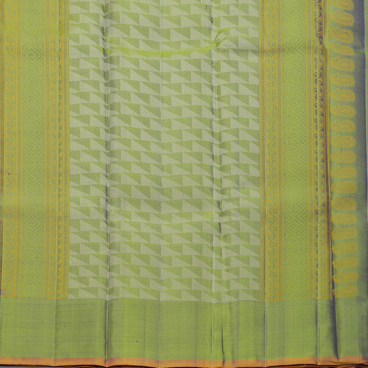 Hayagrivas Handloom Violet Kanjivaram Silk Saree with Golden Green Border KBF403F5-1