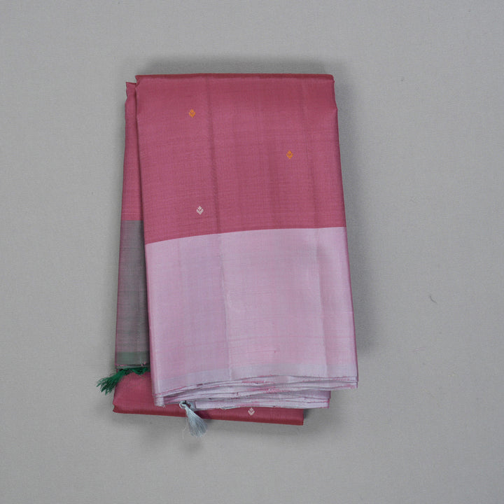 Hayagrivas Handloom Dusky Pink Kanjivaram Silk Saree with Ganga Jamuna Border KBF403F5-2