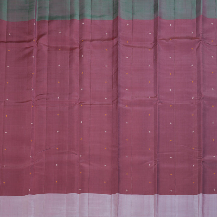 Hayagrivas Handloom Dusky Pink Kanjivaram Silk Saree with Ganga Jamuna Border KBF403F5-2