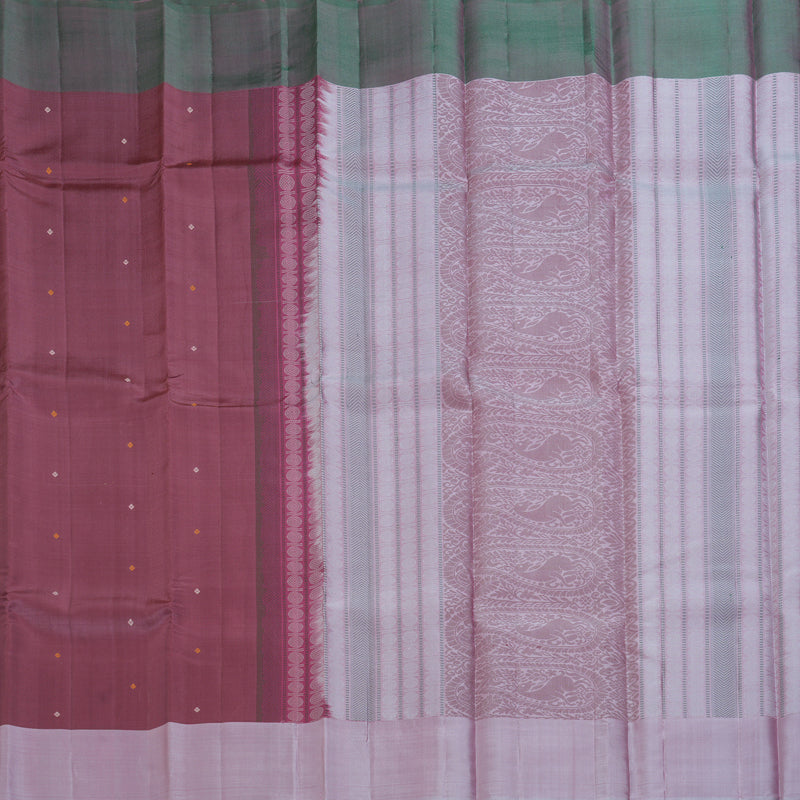 Hayagrivas Handloom Dusky Pink Kanjivaram Silk Saree with Ganga Jamuna Border KBF403F5-2