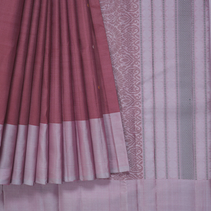 Hayagrivas Handloom Dusky Pink Kanjivaram Silk Saree with Ganga Jamuna Border KBF403F5-2