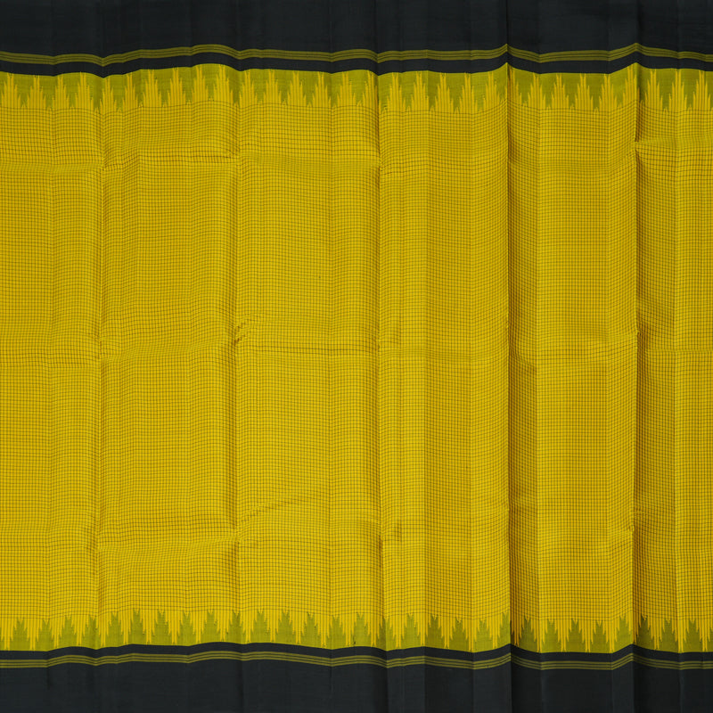 Hayagrivas Handloom Yellow Kanjivaram Silk Saree with Black Border KBF403F6-1