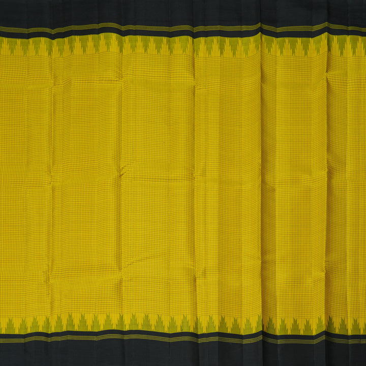 Hayagrivas Handloom Yellow Kanjivaram Silk Saree with Black Border KBF403F6-1