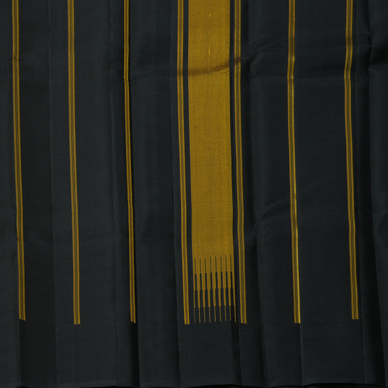 Hayagrivas Handloom Yellow Kanjivaram Silk Saree with Black Border KBF403F6-1