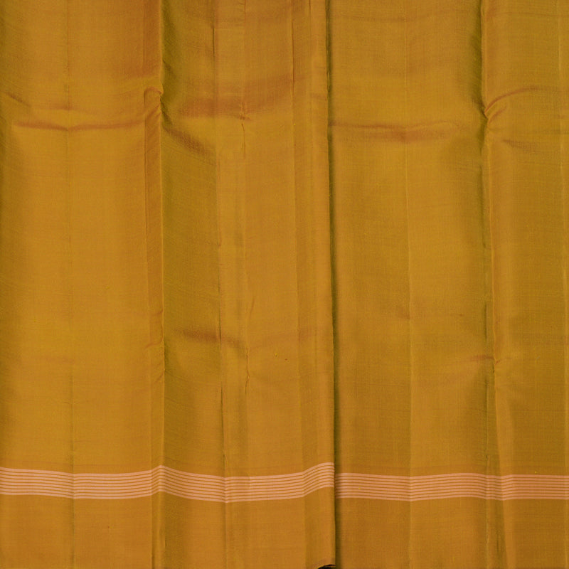 Hayagrivas Handloom Black Kanjivaram Silk Saree with Mustard Yellow Border KBF403F6-2