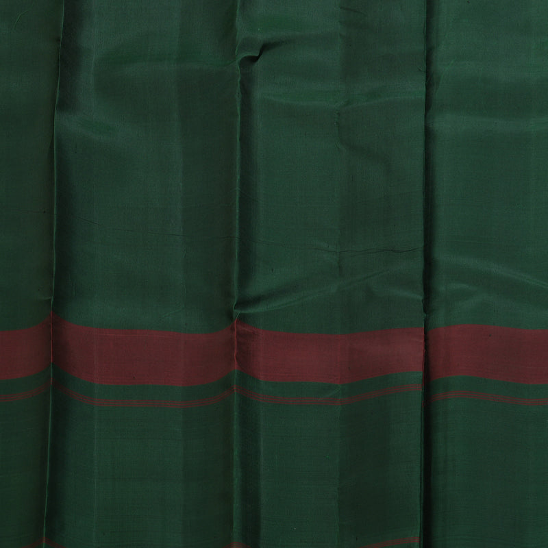 Hayagrivas Handloom Pastel Green Kanjivaram Silk Saree with Bottle Green Border KBF403F6-3