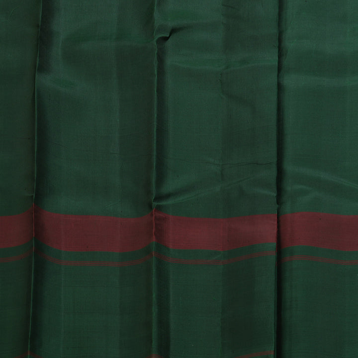 Hayagrivas Handloom Pastel Green Kanjivaram Silk Saree with Bottle Green Border KBF403F6-3