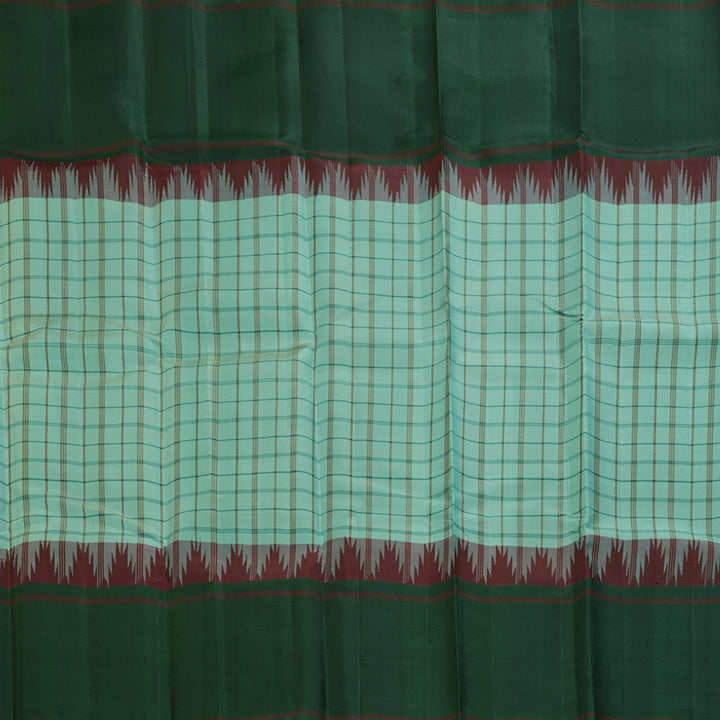 Hayagrivas Handloom Pastel Green Kanjivaram Silk Saree with Bottle Green Border KBF403F6-3