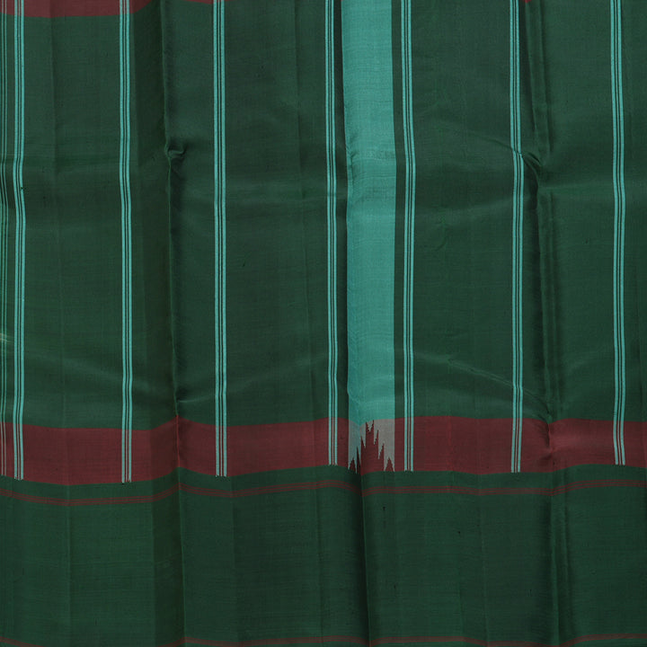 Hayagrivas Handloom Pastel Green Kanjivaram Silk Saree with Bottle Green Border KBF403F6-3