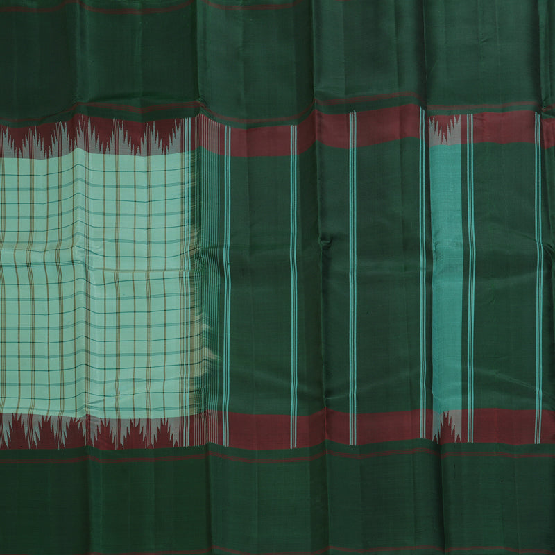 Hayagrivas Handloom Pastel Green Kanjivaram Silk Saree with Bottle Green Border KBF403F6-3