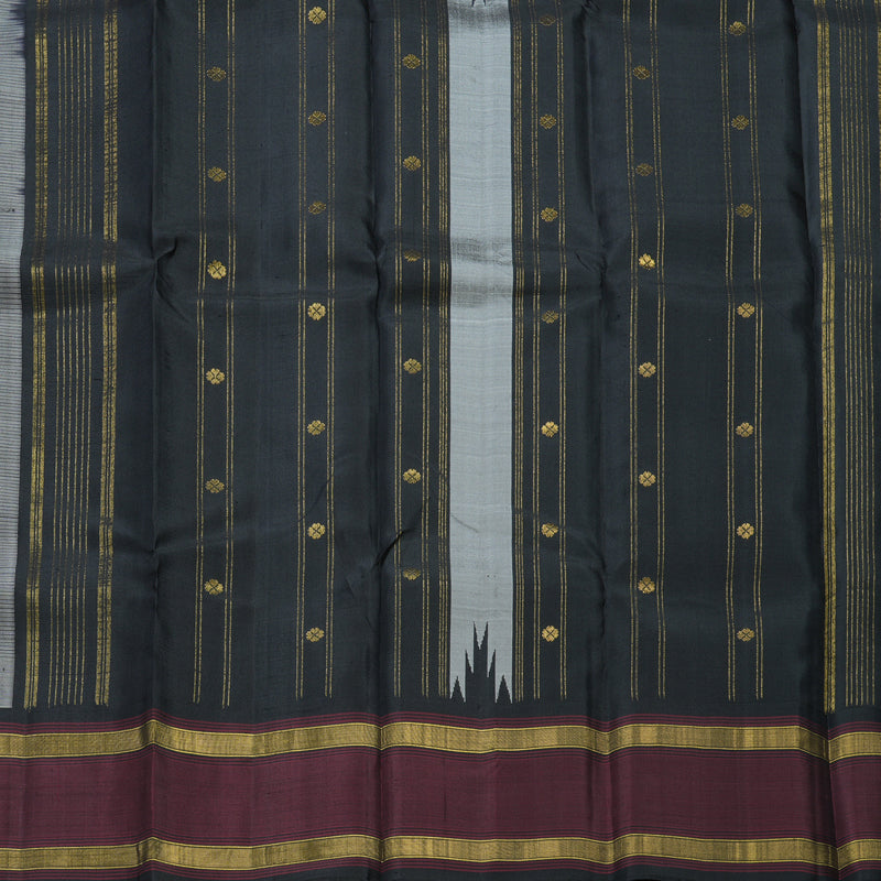 Hayagrivas Handloom Milk-White Kanjivaram Silk Saree KBF403F7-1