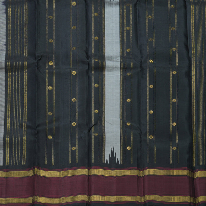 Hayagrivas Handloom Milk-White Kanjivaram Silk Saree KBF403F7-1