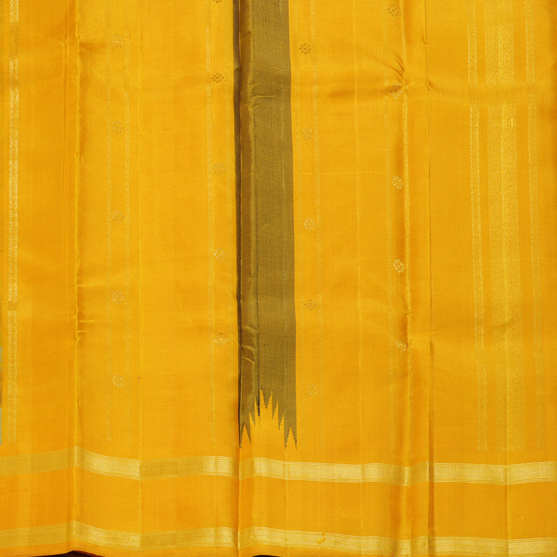Hayagrivas Handloom Sky Blue & Black Checks Kanjivaram Silk Saree KBF403F8-1