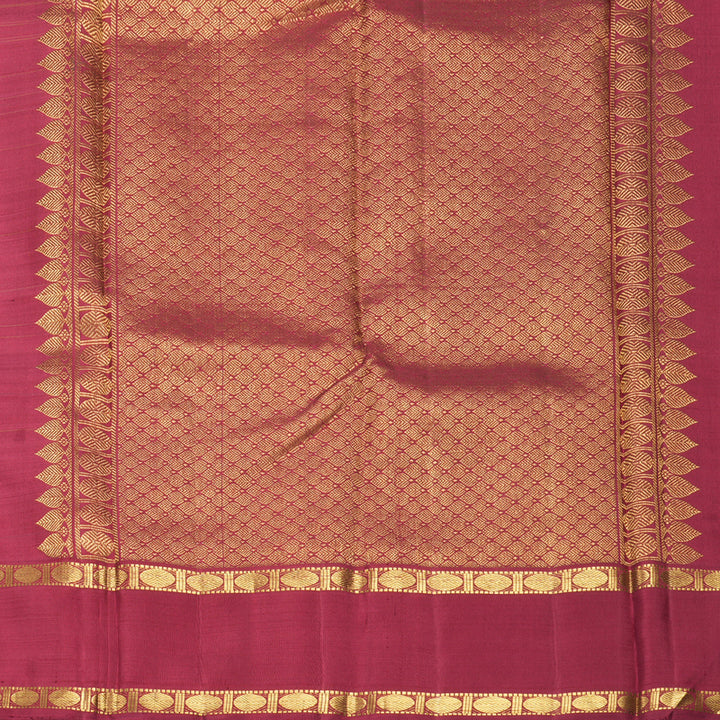 Hayagrivas Handloom Multicolour Checks Kanjivaram Silk Saree with Maroon Border KBF406F12-1
