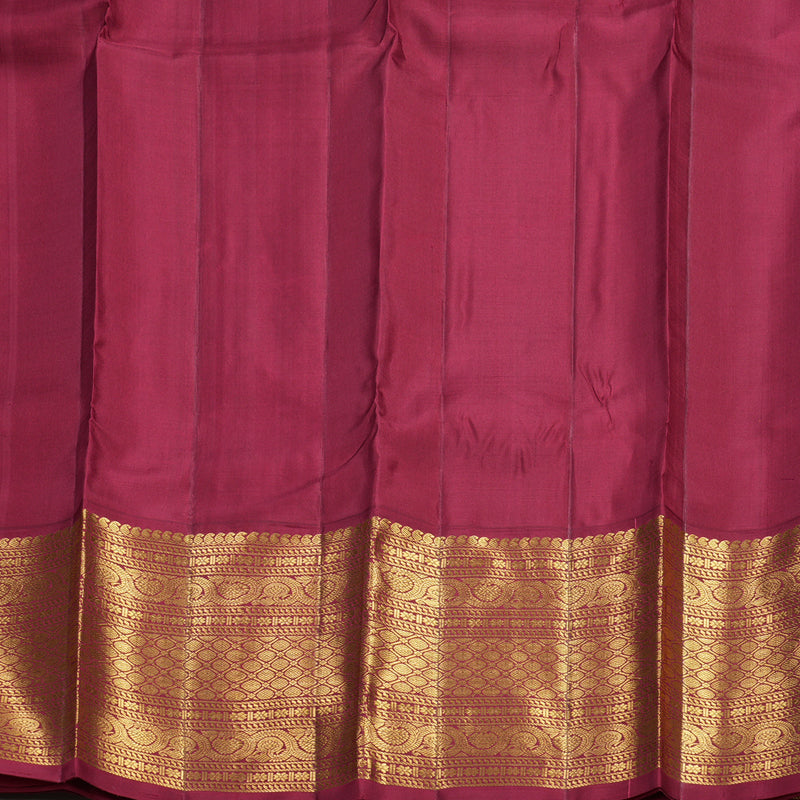 Hayagrivas Handloom Mambazham Orange Kanjivaram Silk Saree with Maroon Border KBF406F13-1