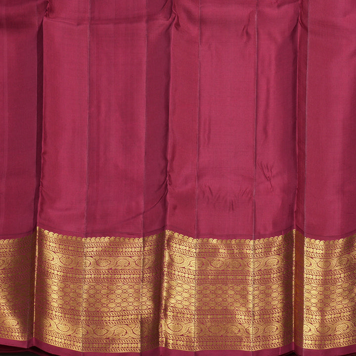 Hayagrivas Handloom Mambazham Orange Kanjivaram Silk Saree with Maroon Border KBF406F13-1