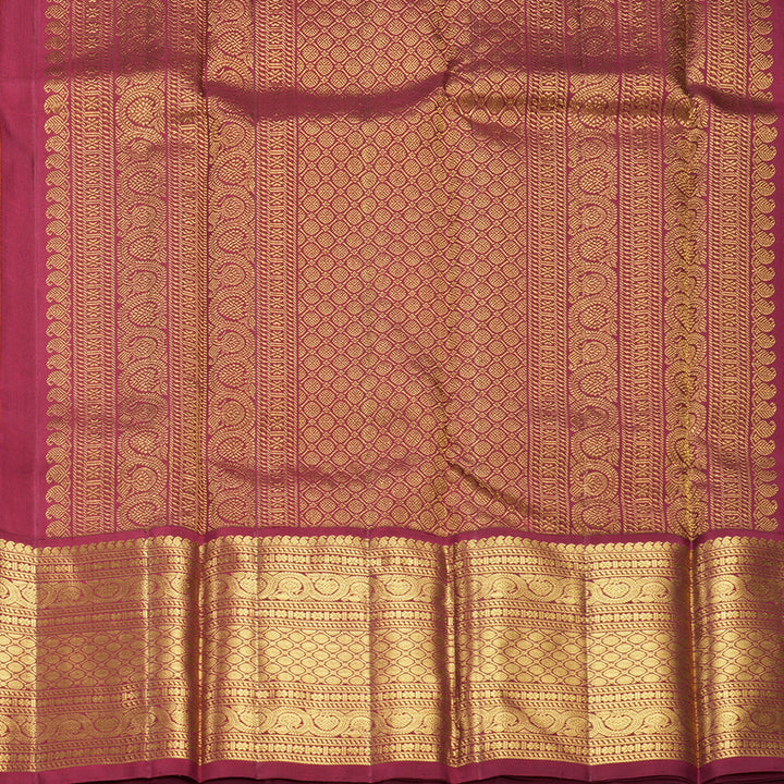 Hayagrivas Handloom Mambazham Orange Kanjivaram Silk Saree with Maroon Border KBF406F13-1