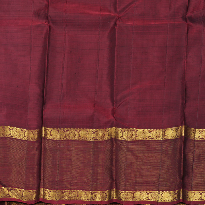 Hayagrivas Handloom Black Kanjivaram Silk Saree with Maroon Border KBF406F8-2