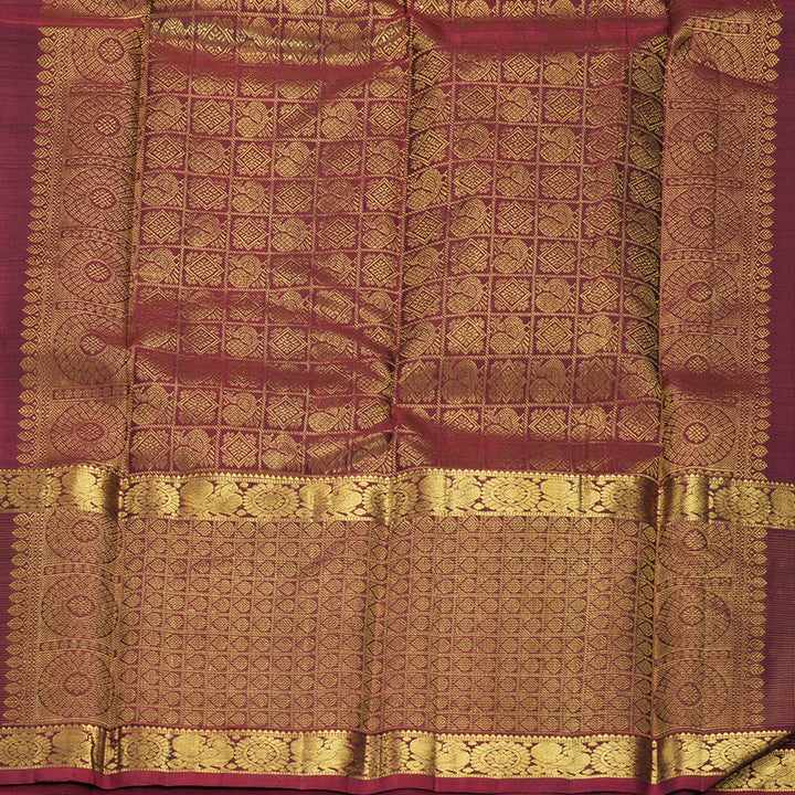 Hayagrivas Handloom Black Kanjivaram Silk Saree with Maroon Border KBF406F8-2