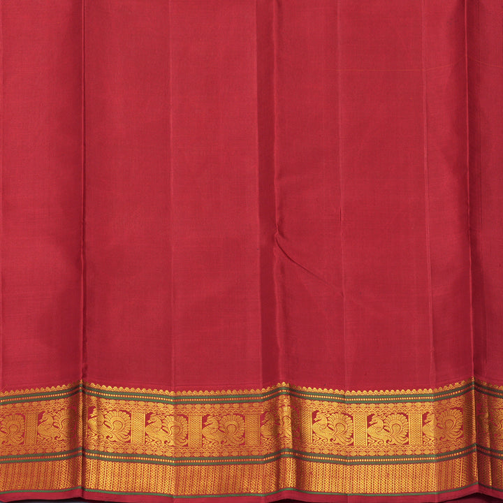 Hayagrivas Handloom Pista Green Kanjivaram Silk Saree with Red Border KBF407F4-1