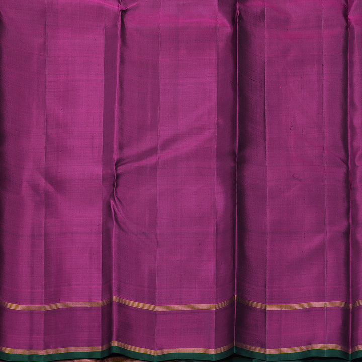 Hayagrivas Handloom Bottle Green Kanjivaram Silk Saree with Purple Border KBF408F2-1