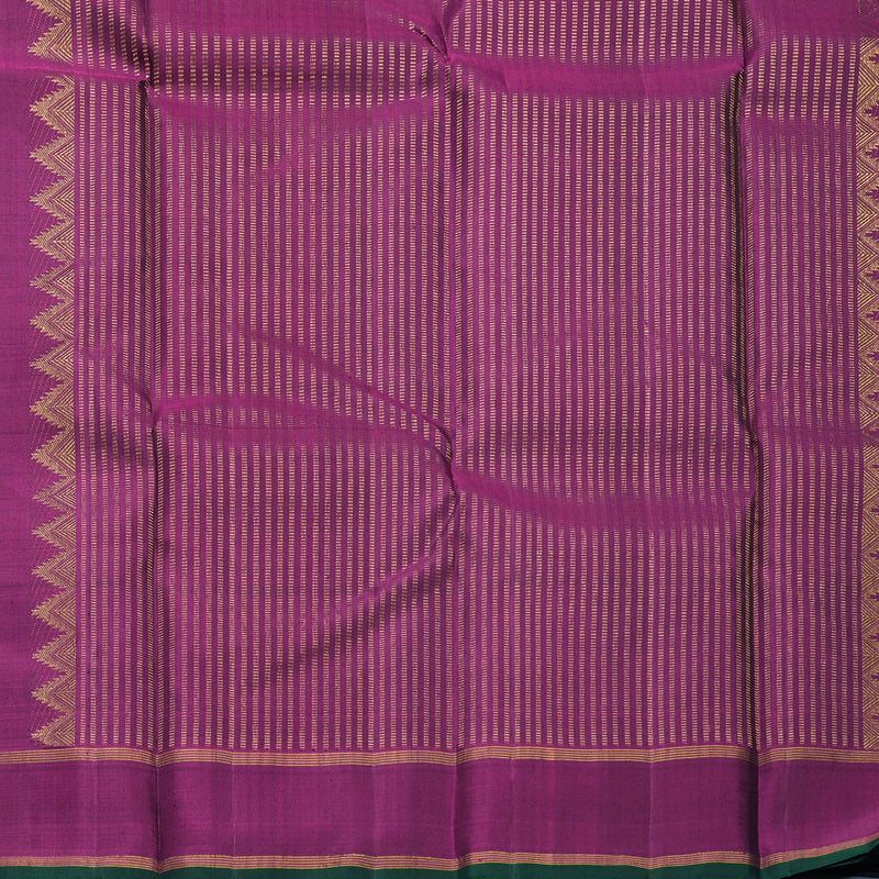 Hayagrivas Handloom Bottle Green Kanjivaram Silk Saree with Purple Border KBF408F2-1