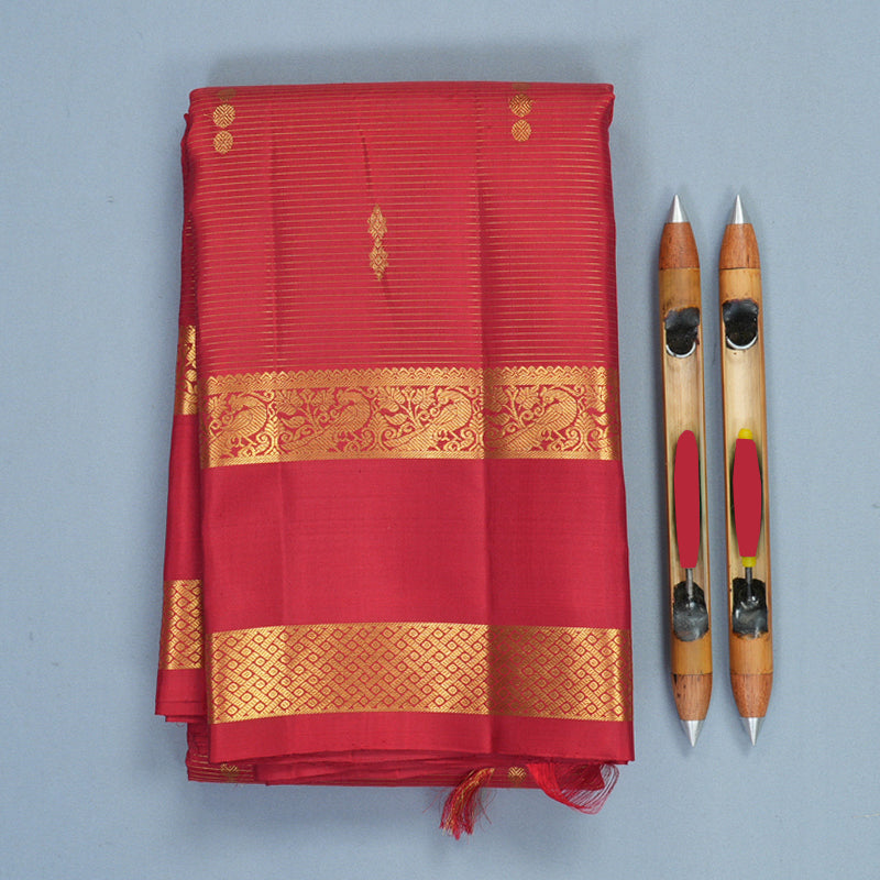 Hayagrivas Handloom Red Kanjivaram Silk Saree KBF408F5-1