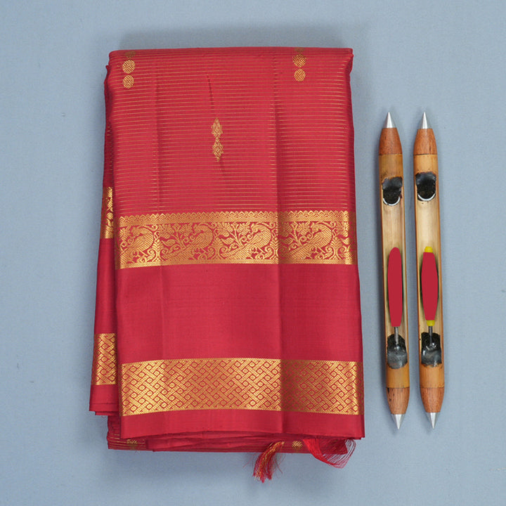 Hayagrivas Handloom Red Kanjivaram Silk Saree KBF408F5-1