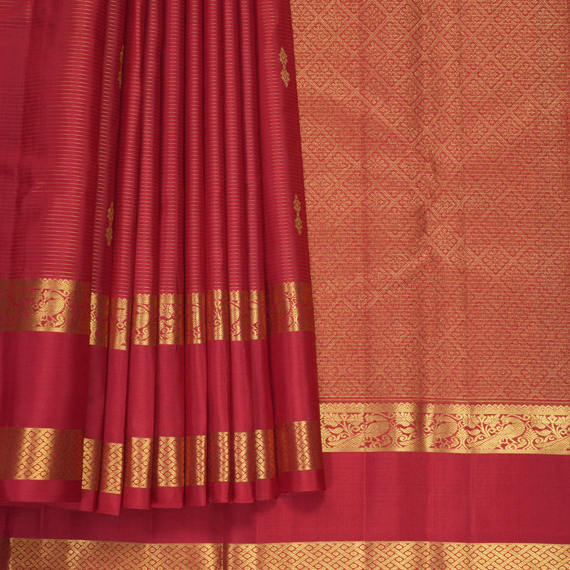 Hayagrivas Handloom Red Kanjivaram Silk Saree KBF408F5-1