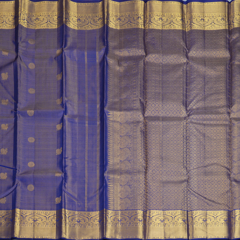 Hayagrivas Handloom MS Blue Kanjivaram Silk Saree KBF408F6-1