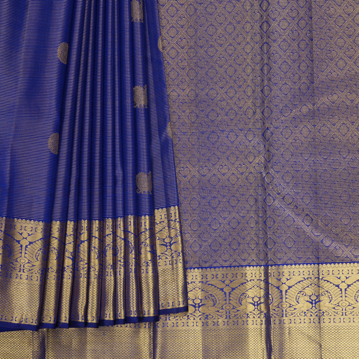 Hayagrivas Handloom MS Blue Kanjivaram Silk Saree KBF408F6-1
