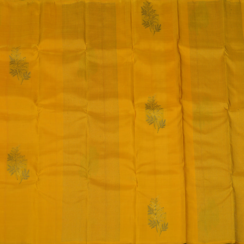 Hayagrivas Handloom Turmeric Yellow Kanjivaram Silk Saree KBF40D3-1